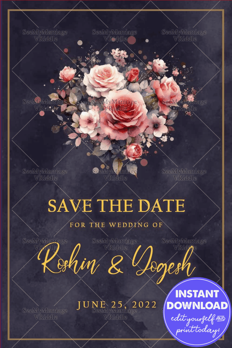 Elegant Floral Save the Date Card for Wedding Poster