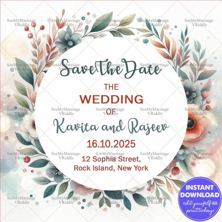 Floral Elegance Save the Date Wedding Invitation Card