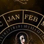 Golden Calendar Save the Date with Elegant Couple Illustration