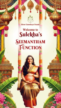 Traditional Seemantham Invitation Video with Swing and Floral Decor
