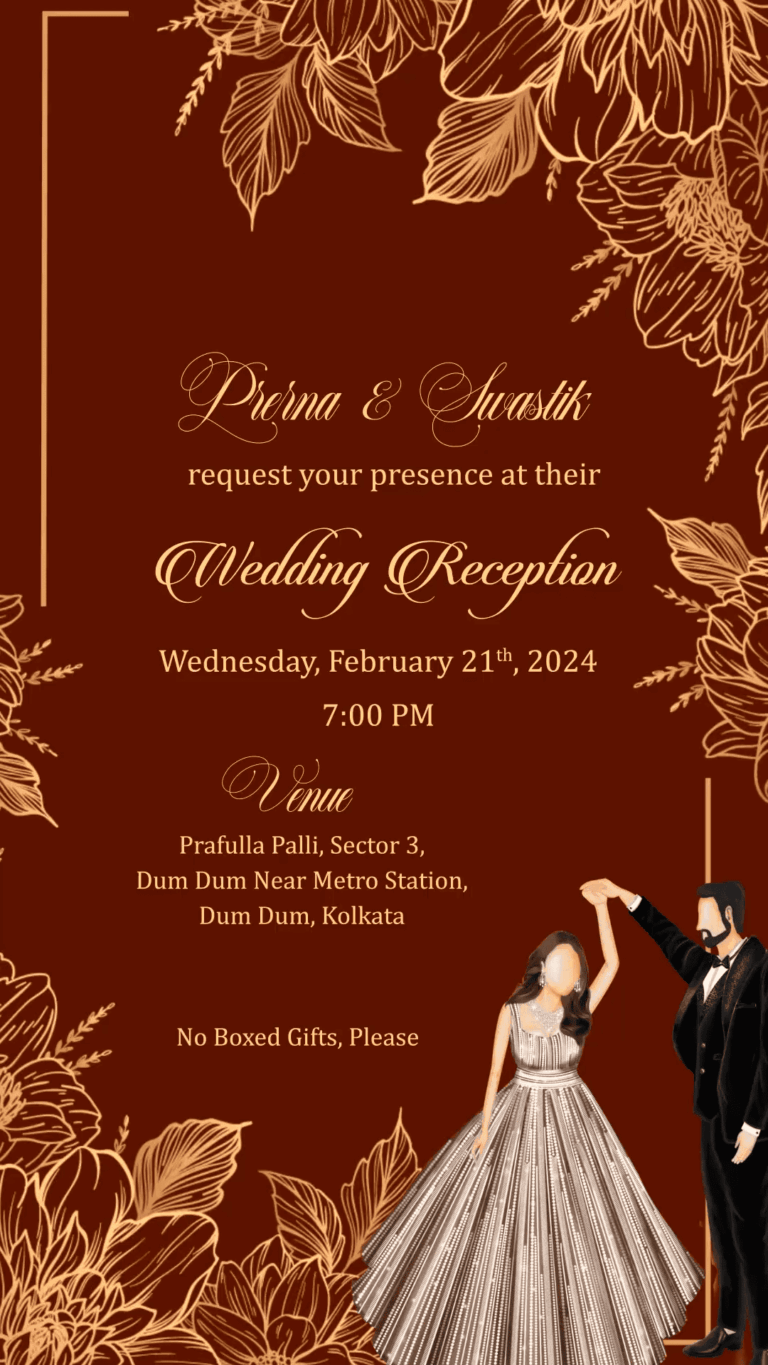 Modern Maroon Kankotri Wedding Reception Invitation Video