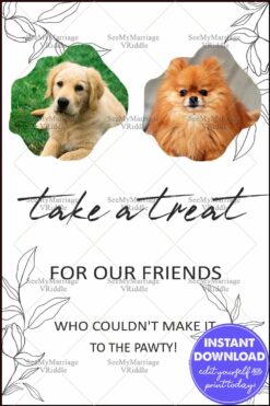 Pet Party Treat Poster with Adorable Dog Photos and Minimalist Design