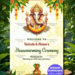 Traditional Floral Accents Housewarming Welcome Poster