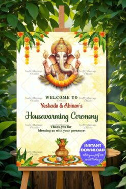 Traditional Floral Accents Housewarming Welcome Poster