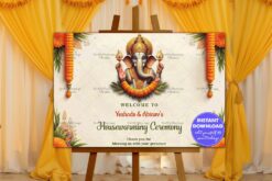Traditional Orange Marigolds Garlands Housewarming Welcome Banner