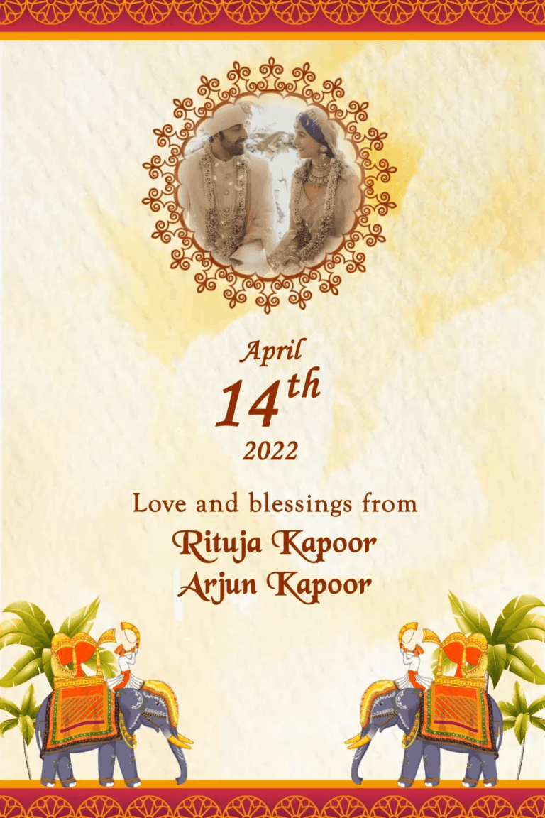 Yellow Theme Traditional Hindu Wedding Reception Invitation Video