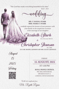 Christian Wedding Invitation Classic Ceremony Design with Refined Details