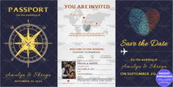 Passport-Themed Wedding Invitation Card Set