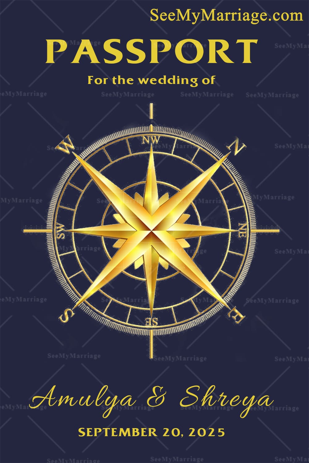 Passport-Themed Wedding Invitation Card Set