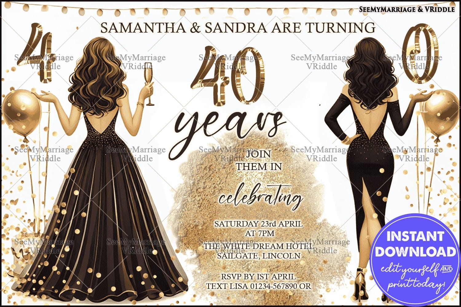 the invitation gold dress Gold Quinceañera Invite with Pink Dress & Butterflies – Blushberrie main image 1
