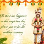 Graceful Wedding Invitation Video with Beautifully Illustrated Couple and Traditional Red and Gold Design