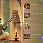 Traditional Indian Classical Music Event Poster Featuring Sitar, Violin, Mridangam, Ghatam, and Kanjira Performances
