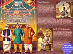 Vibrant Carnatic Vocal Arangetram Poster  Traditional Musicians Temple Motifs, and Golden Aesthetics