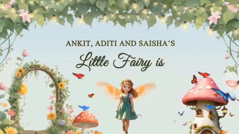 Whimsical Fairy-Themed Name Reveal Video with Floral and Magical Design