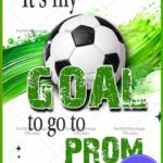 Soccer-Themed Prom Proposal Card with Bold Typography