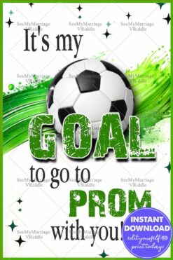 Soccer-Themed Prom Proposal Card with Bold Typography