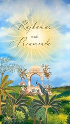 Classic Wedding Invitation Video with Bride & Groom Design, Outdoor Theme & Romantic Garden