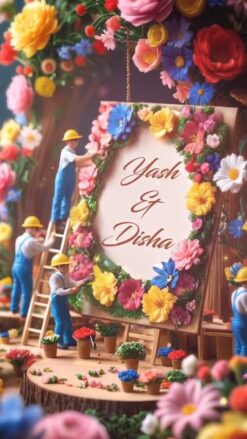 Enchanting Wedding Invitation Video with Name Board, Tiny Workers, Flowers and Handcrafted Elements