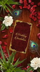 Family Rituals Traditional Wedding Invitation Video with Couple Illustration and Haldi, Mehendi, Sangeet, Reception