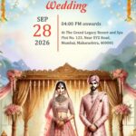 Mountain Resort Theme North Indian Wedding Invitation Video with Couple Illustration and Mandap Design