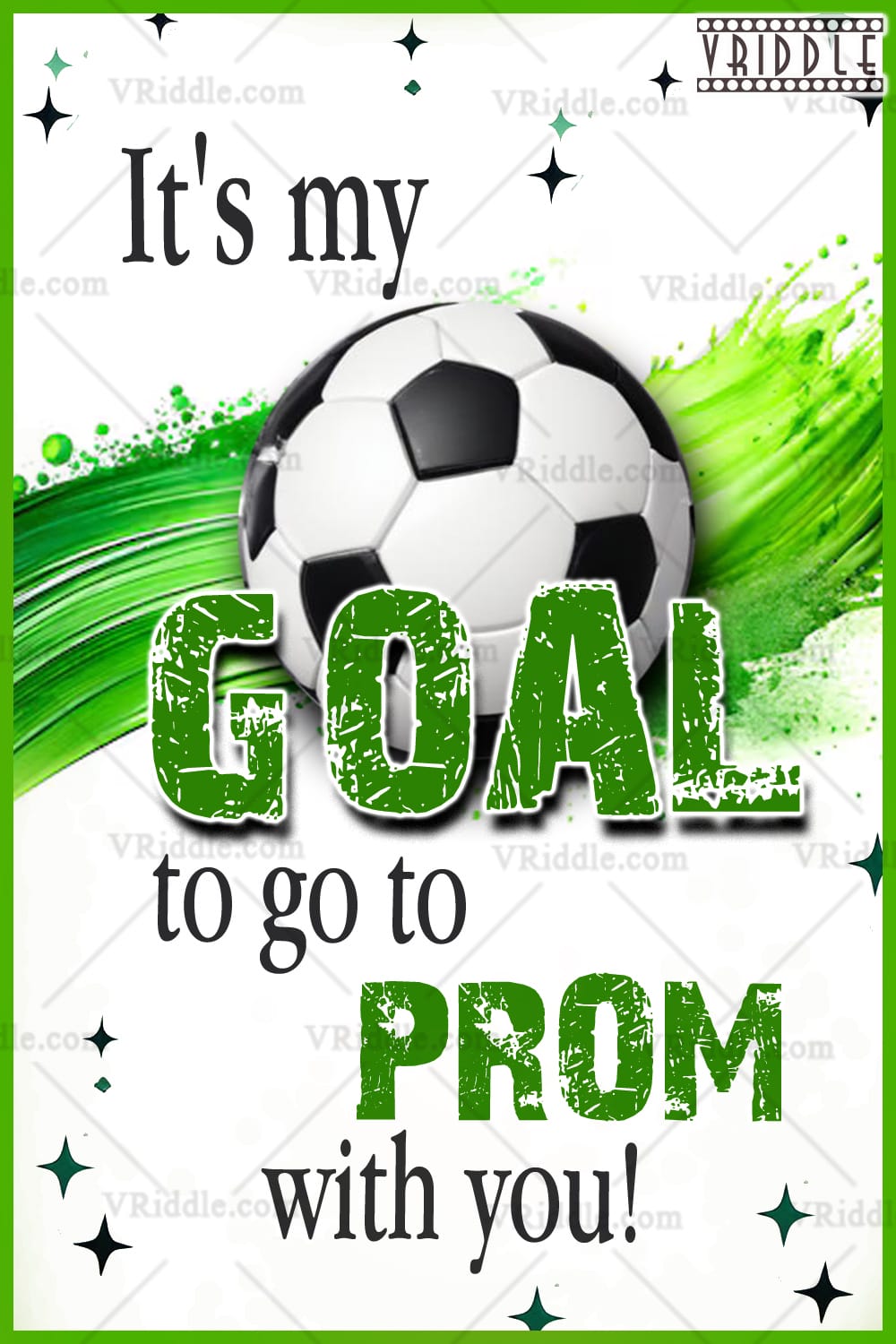 Soccer-Themed Prom Proposal Card with Bold Typography