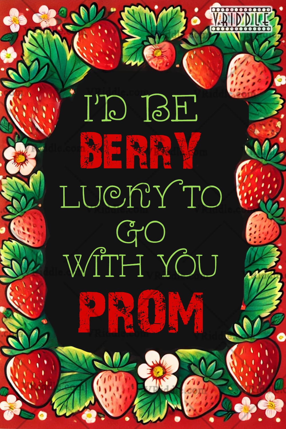 Strawberry Theme Prom Proposal Card with Playful Pun