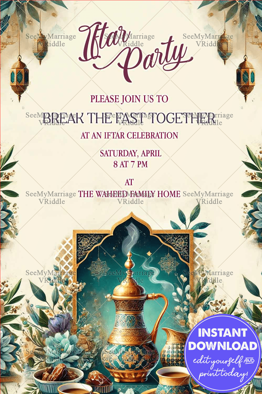 Elegant Iftar Party Invitation A Celebration of Togetherness and Blessings