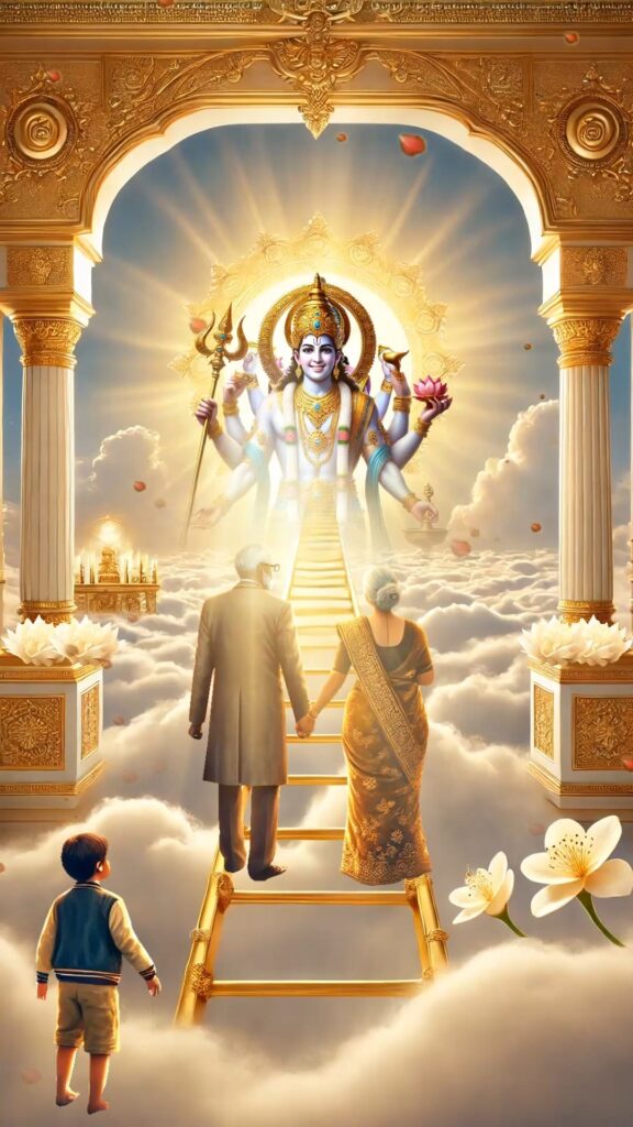 Swarn Sidi Aarohan Ceremony Video with Golden Theme and Family Illustration