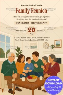Warm Gathering Family Reunion Invitation Card