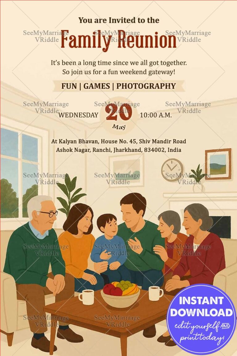 Warm Gathering Family Reunion Invitation Card