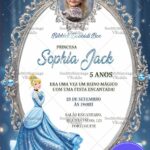 Convite de Festa Encantada com Tema Cinderela