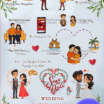 Story Type Wedding Invitation Celebrating the Journey of Love with Cartoon