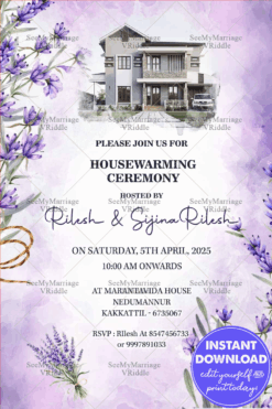 A Lavender-Inspired Housewarming Invitation for a Joyful New Beginning