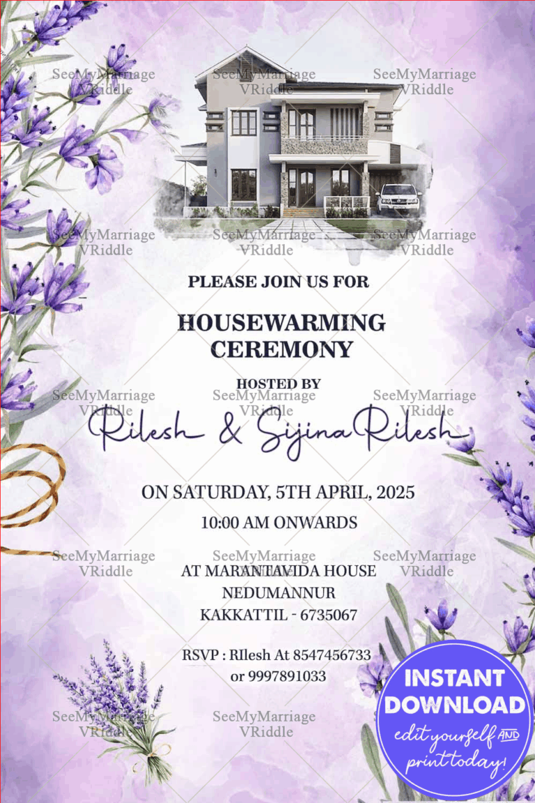 A Lavender-Inspired Housewarming Invitation for a Joyful New Beginning