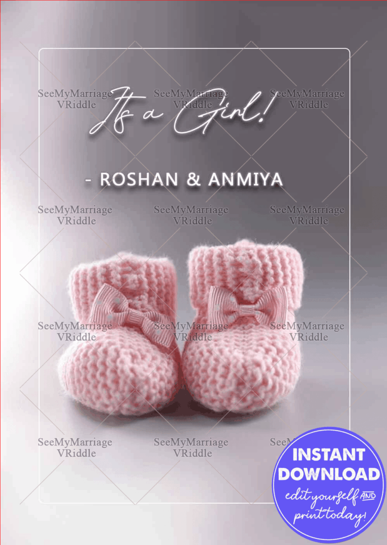 A Soft Pair of Baby Shoes – Gender Revealing Card in Sweet Pink for a Little Princess