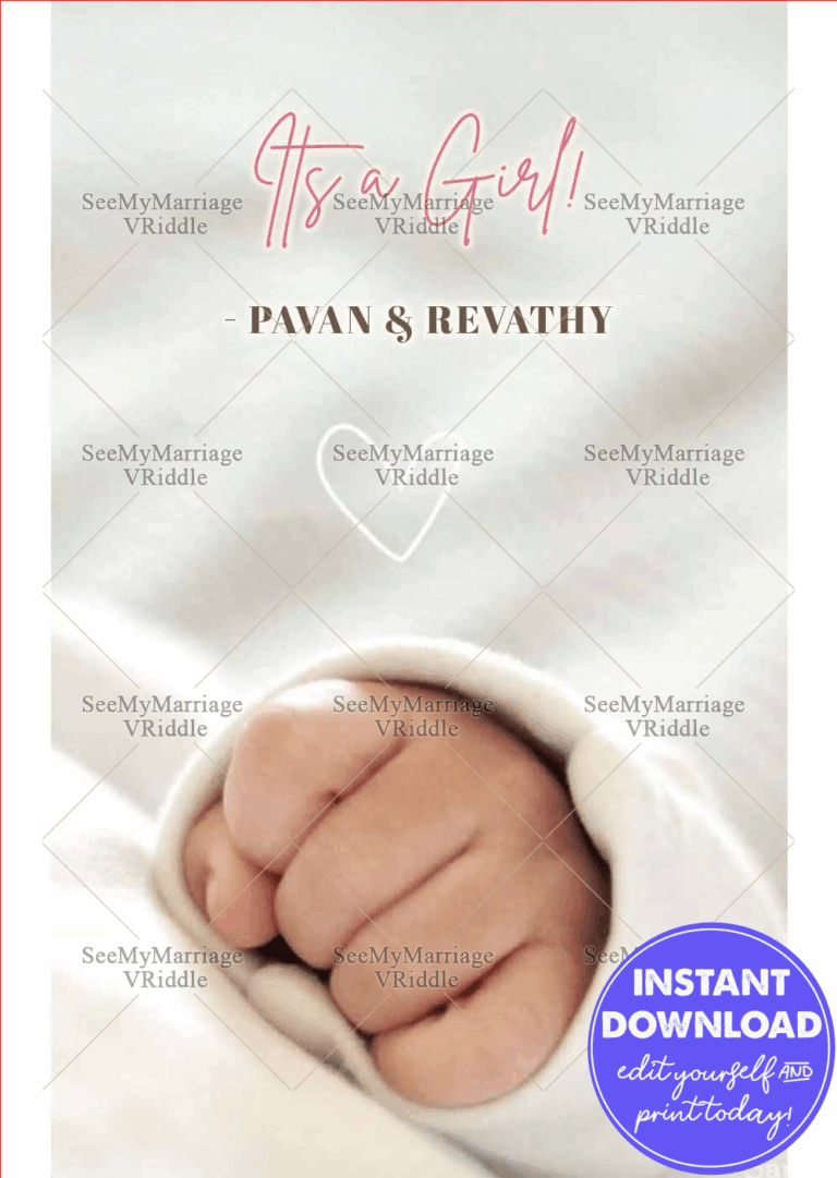 A Tiny Hand Wrapped in Pink – Gender Revealing Card Welcoming a Bundle of Joy