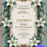 Classic Ornate Floral Themed Wedding Invitation with Elegant Vintage Accents