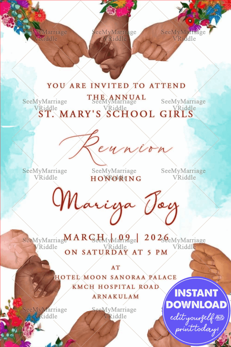 Girls' Reunion Invitation with Unity, Strength & Holding Hands