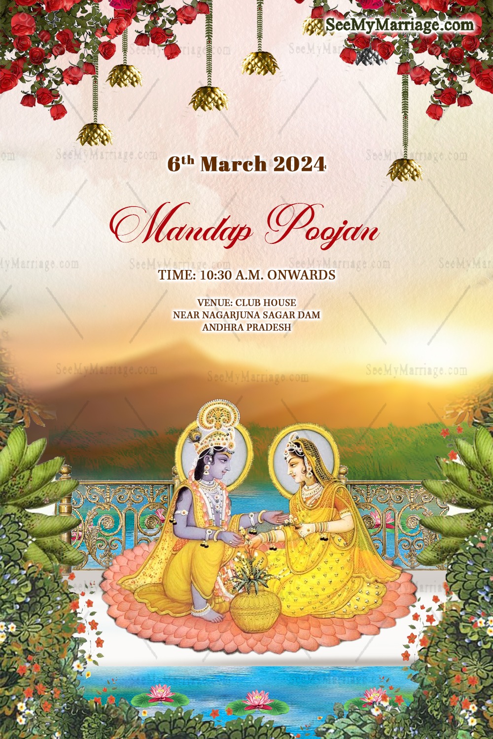 Wedding Invitation Set Inspired by Radha Krishna Life Celebrating Events with Divine Touch