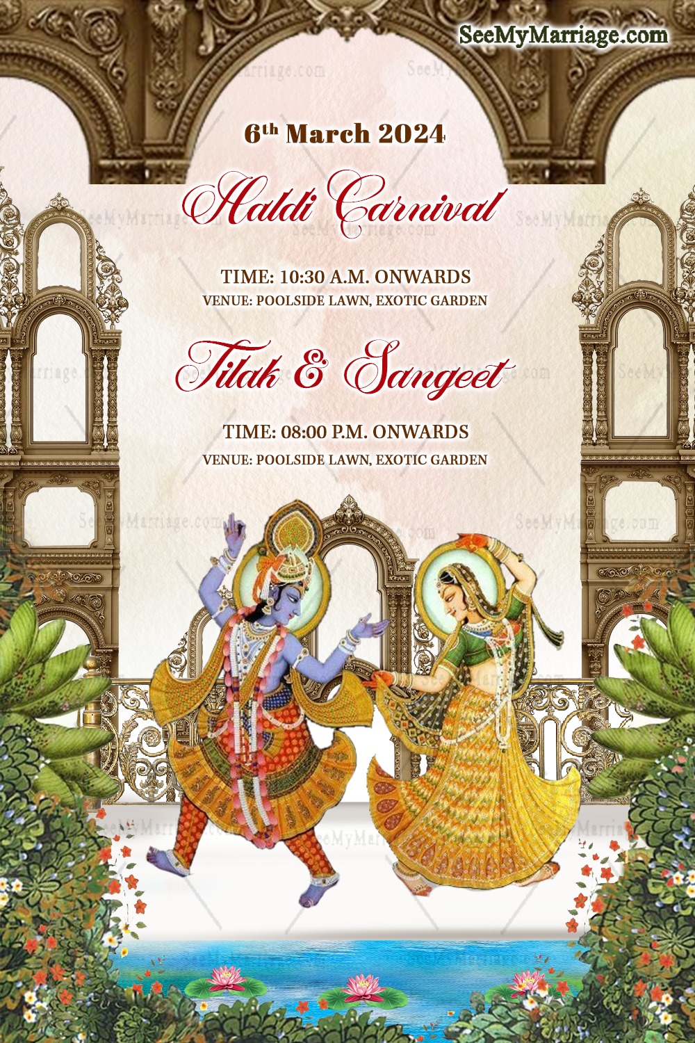 Wedding Invitation Set Inspired by Radha Krishna Life Celebrating Events with Divine Touch