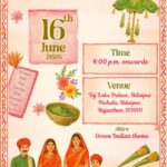 Rajasthani Shaadi Invitation Video with Family Illustration, Folk Art Design and Mehendi, Haldi, Sangeet