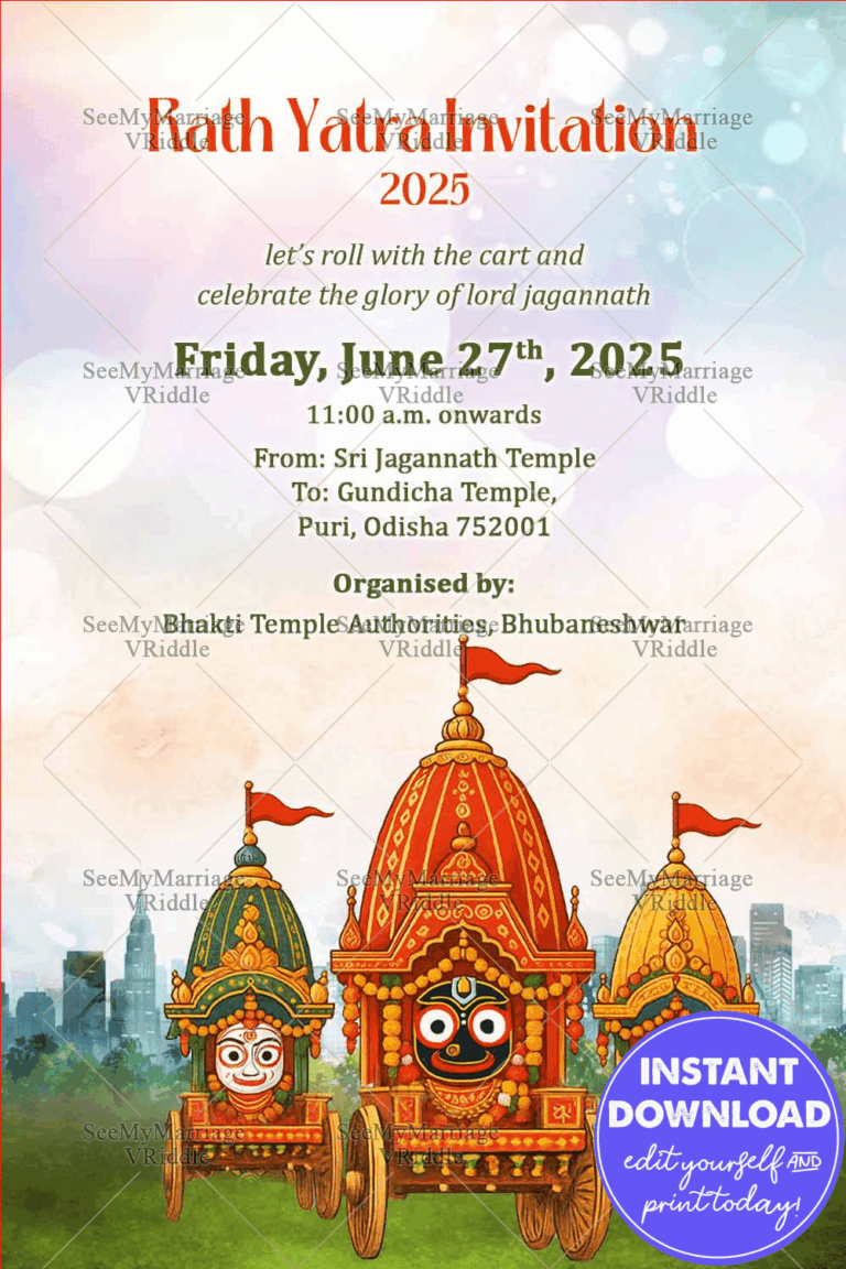 Rath Yatra Invitation Celebrating the Divine Journey of Lord Jagannath
