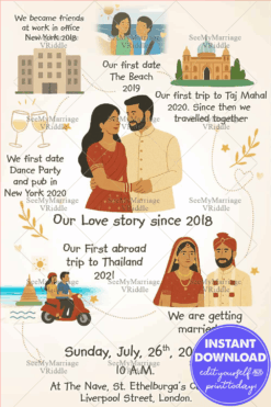 Story Type Wedding Invitation Card