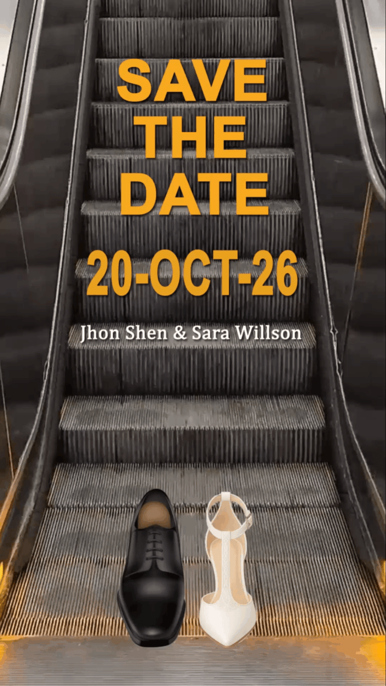 Escalator Theme Wedding Save The Date Video