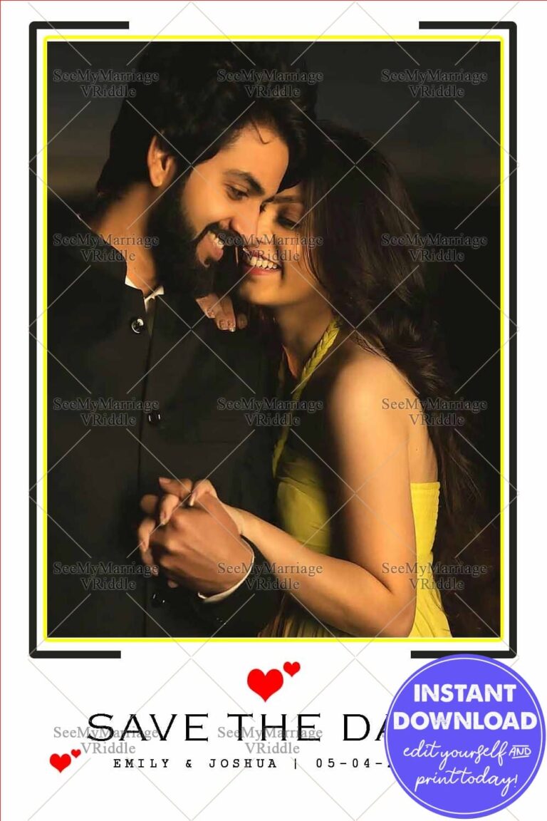 Romantic Moment Save the Date Poster with Couple Photo and Elegant Minimal Design