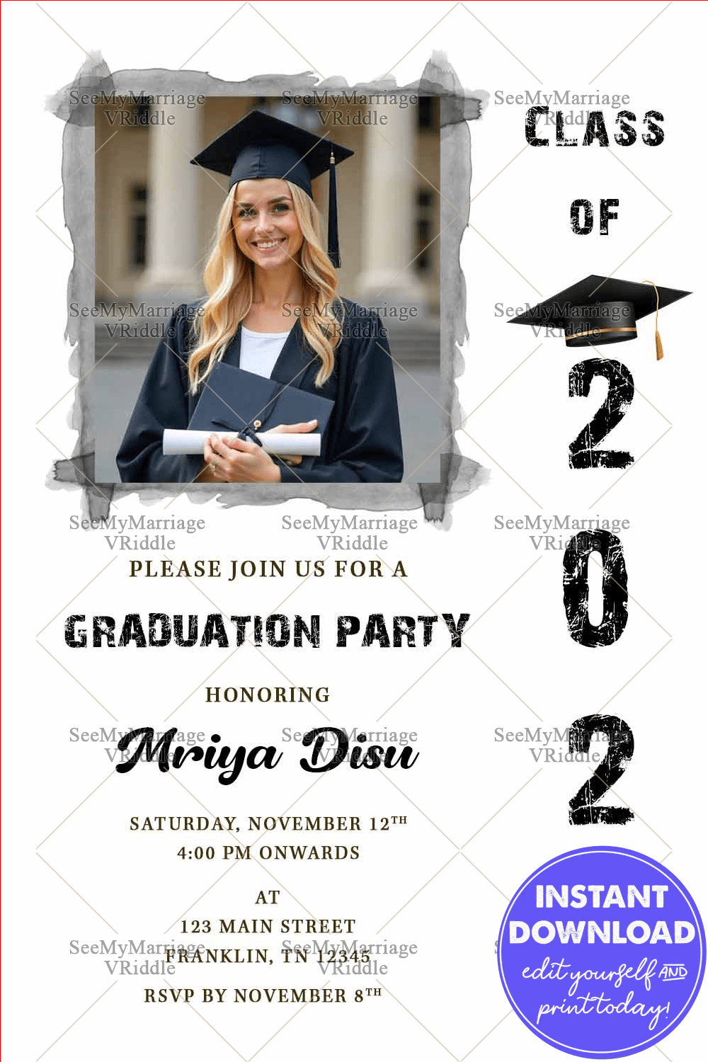 Naming Ceremony Invitation Card With Perssian Blue & Birds Theme