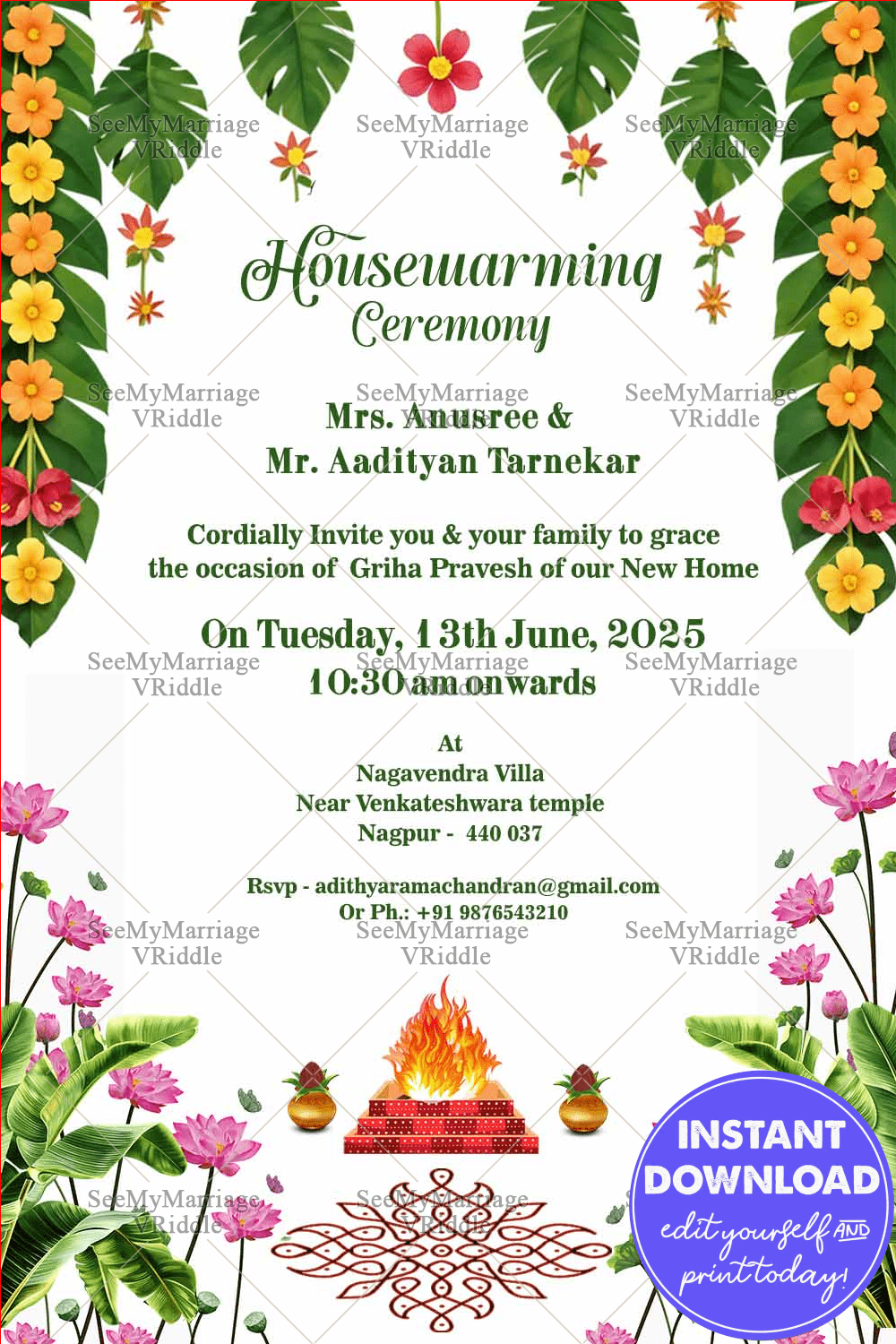 Hanging leaf theme housewarming card copy-min