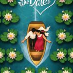 Boat Theme Wedding Countdown Video with Couple Illustration and Lotus Flowers, Lily Pads