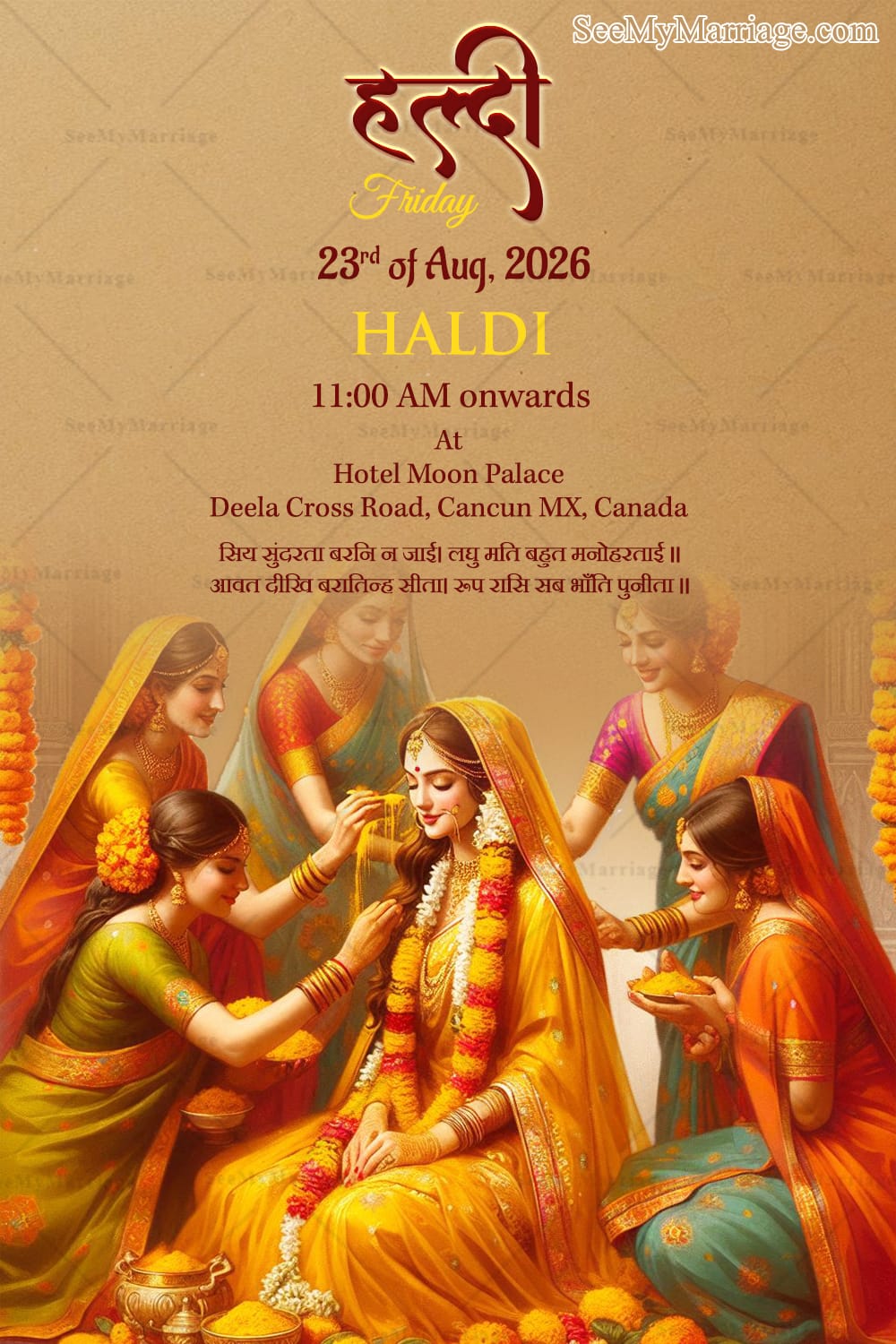 Radha Krishna Theme Wedding Invitation Set with Ritual Illustrations and Mehndi, Haldi, Sangeet, Vivah