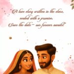 Animated Couple Illustration Wedding Save the Date Video with Romantic Theme and Pink Pastel Accents
